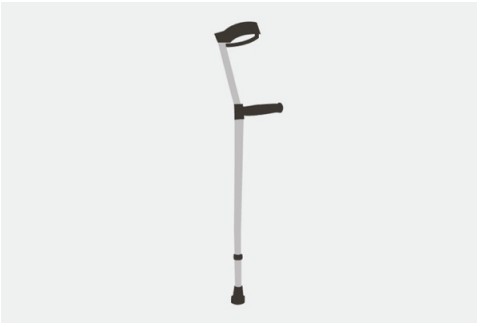 Diagram showing forearm support for crutches.